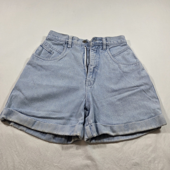 Rio Pants - Vintage Rio Shorts Classic Light Blue Women's Denim Waist 25 Casual Beach Cuffed